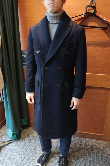 信濃屋 SHINANOYA チェスターコート ポロコート ダブル キャメル50